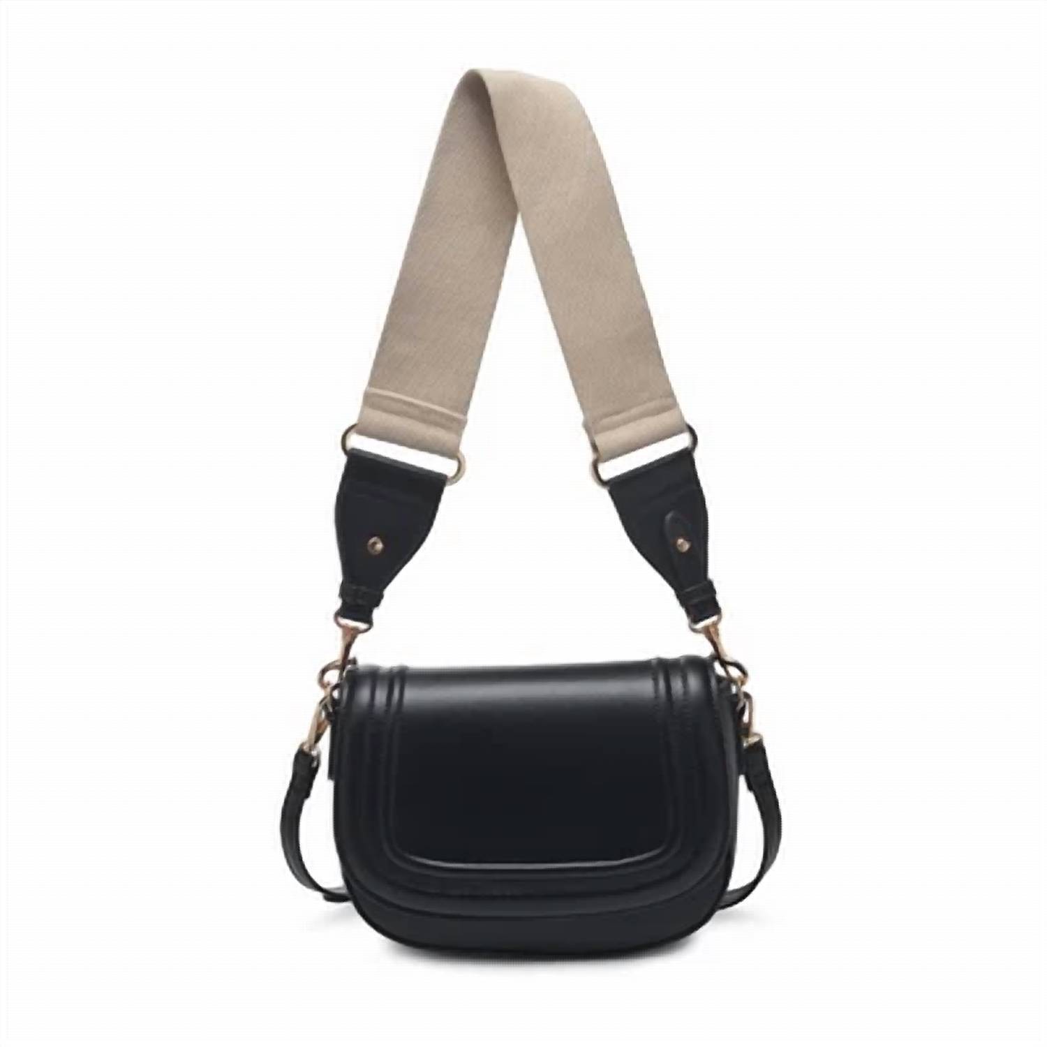 New Moda Luxe Women's Poshette Crossbody Saddle Bag In Black — image 2 of 5